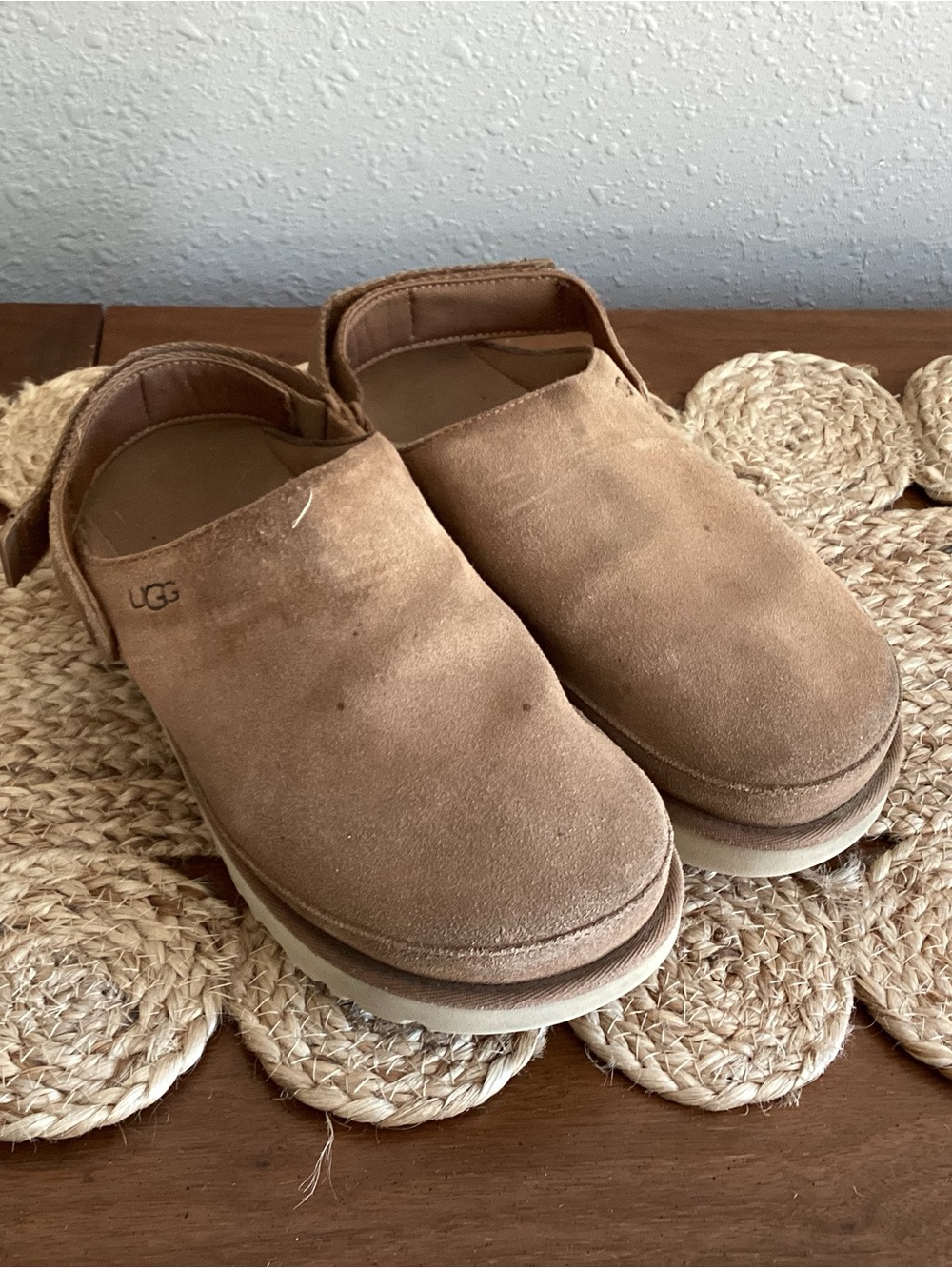 UGG Women’s Suede Slip-On Clog in Chestnut Brown